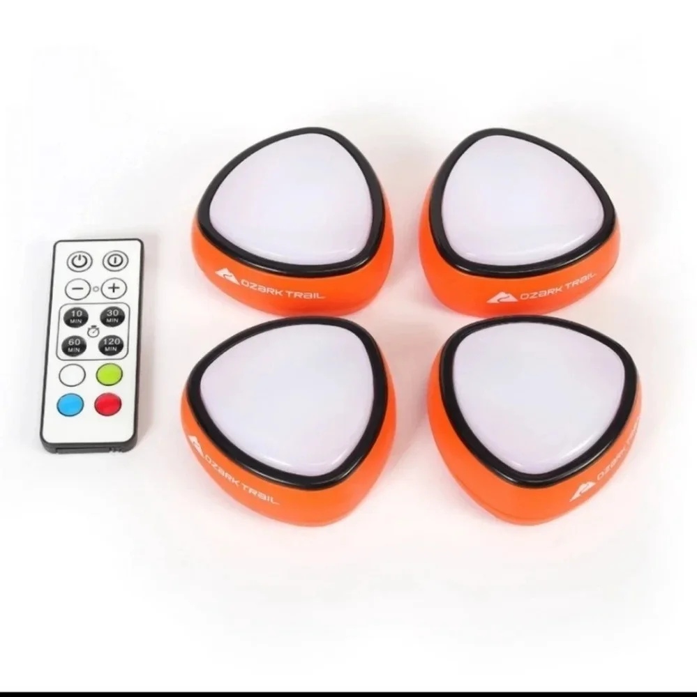 Ozark Trail LED Remote Control Camping Lights 4 Pack Lights NWT